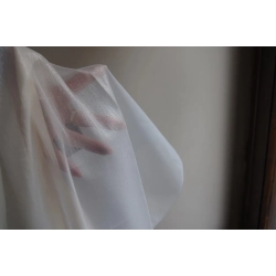 Firanka włoska  żakardowa mleczna z połyskiem